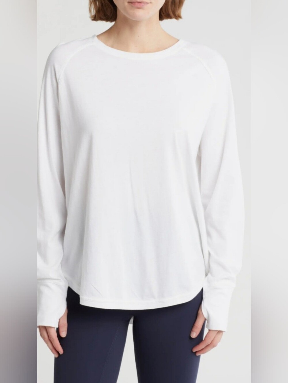 Zella Relaxed White Long Sleeves Tee, Size 2XL, NWOT